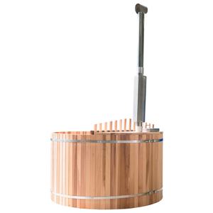 Bain à remous en bois chauffé au bois et accessoires pour bain à remous en baril extérieur en cèdre rouge - Product Image 3