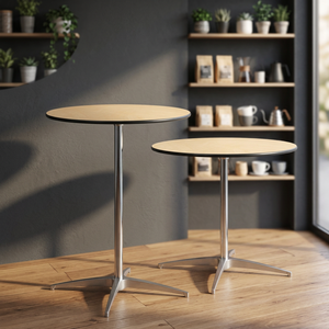 Modern HPL Wood <b>Bar</b> <b>Table</b> with Adjustable Height Customization for Commercial Use - Product Image 3