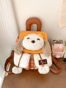 Cartoon Teddy Bear Plush <b>Backpack</b> Girls Trendy Fresh Sweet Style PP Cotton Filled Environment Friendly Christmas School Bag - Product Image 6