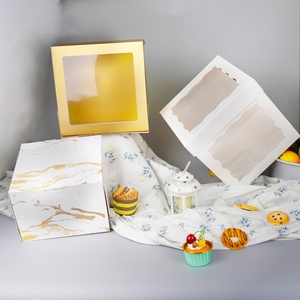 Sunshine Wholesale Transparent Square Cake <b>Box</b> for Birthday Snack Packaging <b>Box</b> Wedding Dessert <b>Box</b> - Product Image 1