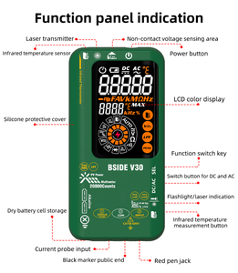 Oscilloscope numérique portable BSIDE Mini V30 à double canal 50 MHz avec sonde, batterie 1200 mAh, garantie 1 an, manuel, en plastique - Product Image 3