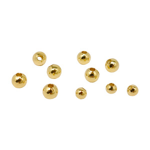 18k Gold Plated <b>Copper</b> Round Beads 6mm Loose Spacer Beads For <b>Bracelet</b> Making DIY Jewelry Components - Product Image 5