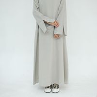 Ensemble Abaya Islamique Essentiel Décontracté Respirant Design Personnalisé Lin Naturel Premium Femme Musulmane Été Automne