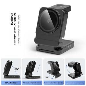 Dispositivos Electrónicos, Estación de Carga Portátil, Mini Cargador Inalámbrico Magnético 3 en 1 de 15w, Soporte Plegable para Teléfono, Regalo Empresarial - Product Image 4
