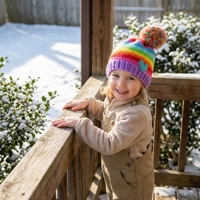 Gorro de Bebé Personalizado con Pompón de Corazón Arcoíris, 100% Algodón, Tejido Suave, Gorro Infantil, Estilo Urbano para Viajes, Venta al Por Mayor