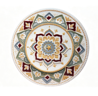 Assiette de présentation ronde en plastique de 13 pouces, motif floral, broderie imitation, décoration de table, NE PAS UTILISER EN CONTACT AVEC LES ALIMENTS