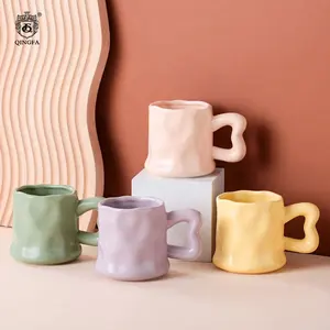 Neue Produkte kreatives Design matt nordisch einzigartige Tee tasse Keramik Kaffee benutzer definierte Tasse mit Schmetterlings griff