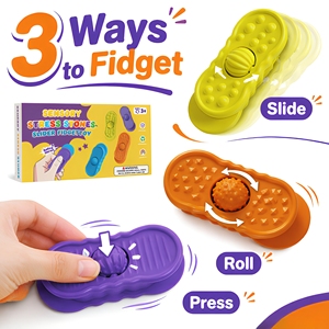 Jouet sensoriel coloré en forme d'arachide avec bille coulissante, jouet anti-stress portable pour enfants et adultes - Product Image 2