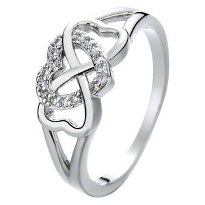 Wanita perak pernikahan dan janji cincin trendi tembaga perhiasan Band untuk dia - Product Image 1