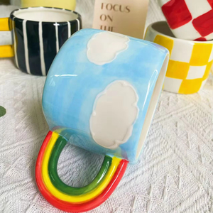 Tazas de café de cerámica pintadas a mano personalizables, diseños artísticos únicos, perfectas para el uso diario doméstico, reuniones de fiesta y regalos - Product Image 2