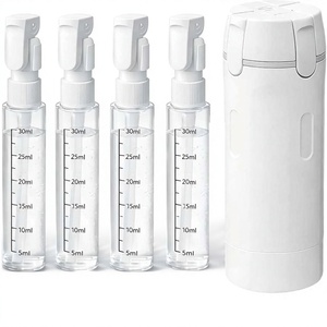 4 1 Plastic <strong>Travel</strong> Pump <strong>Bottles</strong> Leak-Proof TSA Approved Dispenser <strong>Toiletries</strong> Refillable Cosmetic Containers Easy-Clean Design - Product Image 1