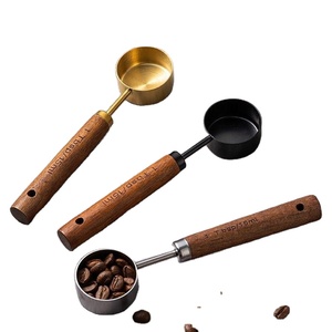 Gold Stainless Steel Precise 15ml <b>Measuring</b> <b>Spoon</b> Wood Handle Coffee Powder Milk Powder Coffee Beans Modern Minimalist LS05 - Product Image 2