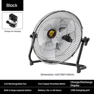 Ventilateur solaire rechargeable, ventilateur portable d'extérieur à forte puissance, ventilateur électrique, ventilateur sur pied, ventilateur pour dortoir - Product Image 2