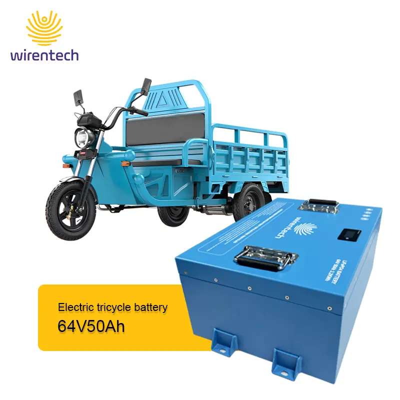 Heavy Duty Car Bike 3 Wheel Vehicle Truck Passenger Batteries Electric Tricycle Cargo 64V 50Ah 76V 52Ah Lithium Ion Battery