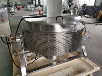 Ketel Masak Berjaket 50L Stainless Steel dengan Pengaduk, Pemanas Gas/Listrik/Uap, Ketel Berjaket Uap