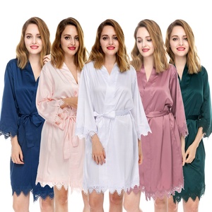 Kimono da Sposa <span class=keywords><strong>in</strong></span> Raso di <span class=keywords><strong>Seta</strong></span> Opaco per Damigelle, Lunghezza al Ginocchio, Morbido e Lussuoso - Product Image 5