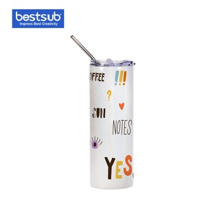 600ml de acero inoxidable aislado espumosos Arco Iris vaso con tapa y pajita 20 oz recta flaco vaso tazas al por mayor - Product Image 3