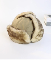 Buena calidad Hombres Mujeres Ruso Ushanka Trooper Trapper Aviator Bomber Hat Forrado de piel Orejera Gorro de invierno