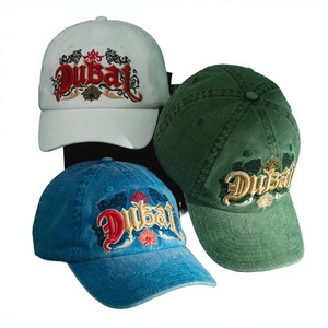 OEM Factory Price 6 Panel Unisex Embroidered Dad Hats Denim Fabric Common Letter Adjustable Size Curved Brim Baseball <b>Caps</b> - Product Image 2