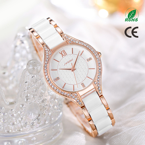 Montres-bracelets classiques SINOBI pour femmes S9858L Bracelet en céramique et alliage Montre à quartz pour femme avec date automatique Usine chinoise OEM - Product Image 3