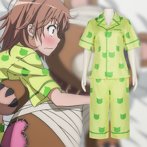 Star's Edge <span class=keywords><strong>Misaka</strong></span> <span class=keywords><strong>Mikoto</strong></span>-Pijama de Cosplay con estampado Gekota, camisa de manga corta, pantalones Capri, conjunto de ropa de dormir para mujer - Product Image 3