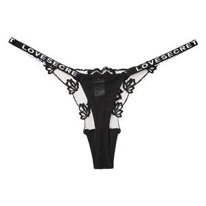 Tangas Románticas para Mujer con Diseño de Tiro Bajo Sexy de Encaje Transparente Método de Tejido de Punto Teñido Liso - Product Image 5