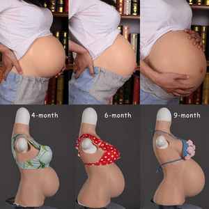 URCHOICE-Estómago realista de silicona para embarazadas, 4/6/9 meses para programas de televisión, películas y accesorios de televisión, categoría de forma de pecho - Product Image 2