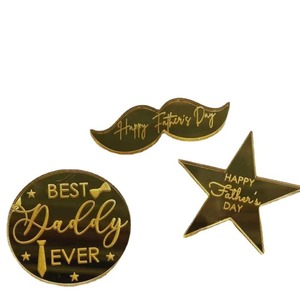 Styles Cadeaux de fête des pères Acrylique Cupcake Topper Love You Daddy Cupcake <span class=keywords><strong>Disque</strong></span> <span class=keywords><strong>pour</strong></span> décorations de gâteaux d'anniversaire - Product Image 5