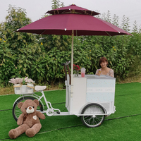 Chariot de Vélo Commercial Réfrigéré pour Crème Glacée, Congélateur Mobile sur Roues pour Service Alimentaire, Garantie 1 An, Dimensions 2140x860x2400mm