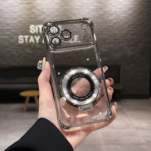 เคสโทรศัพท์ <span class=keywords><strong>iPhone</strong></span> 17 Pro แบบใสเคลือบไฟฟ้า ป้องกันแรงกระแทก รองรับการชาร์จไร้สาย พร้อมขาตั้ง สำหรับ <span class=keywords><strong>iPhone</strong></span> Air - Product Image 4