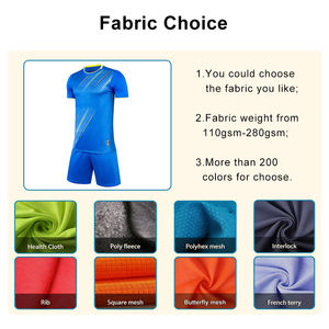 Maillot de football pour homme adulte à manches courtes, respirant, séchage rapide, 100% polyester, avec logo personnalisé, ensemble de sport de haute qualité - Product Image 2