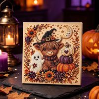 Kit de peinture acrylique DIY pour Halloween, style nordique, citrouille, chat, fantôme, peinture diamant, décoration artisanale pour la maison