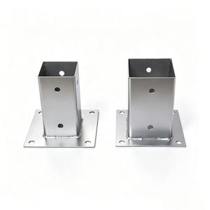Support de base carré en acier de 4 mm d'épaisseur Sunsbuild pour poteau de clôture, montage en surface, installation facile, matériel - Product Image 2