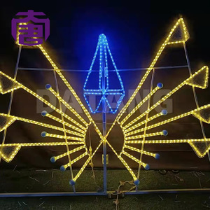 ไฟประดับตกแต่งถนนคริสต์มาสแบบ LED 2 มิติ สำหรับเสาไฟ ตกแต่งวันหยุด ถนนเชิงพาณิชย์ สวนสาธารณะ และจัดแสดงภูมิทัศน์กลางแจ้ง - Product Image 2