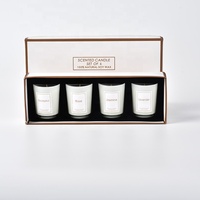 Luxuriöse Aromatherapie-Geschenkboxen mit individuellem Logo, Verpackungsbox, Schwarz-Weiß-Glasgefäß, Sojawachs, 4er-Set Kerzen