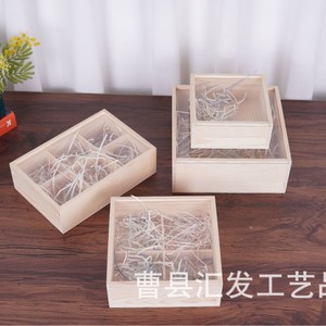 Wooden <b>Box</b> With Glass Lid <b>Pine</b> Wood Rectangle Gift <b>Box</b> Handmade Craft Use - Product Image 5