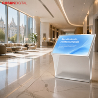 Kiosque interactif d'orientation intérieur avec SDK, terminal de navigation intelligent en arabe pour bâtiments commerciaux (verre et métal)
