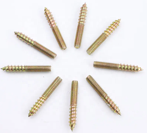 Tornillo de doble rosca galvanizado en zinc amarillo M8X80 M10X100, perno de doble cabeza, tornillo roscado para madera - Product Image 4