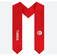 Écharpe de cérémonie de remise de diplôme personnalisée avec drapeau de la Tunisie, décoration de célébration de remise de diplôme, châle promotionnel à bas prix