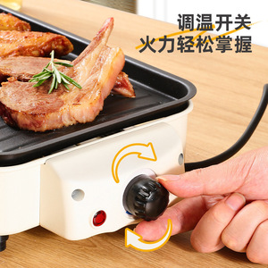 Electric Grill Pan 1201W-1500W Temperature Control Non-Stick Flat Griddle Indoor Outdoor Cooking - Product Image 1