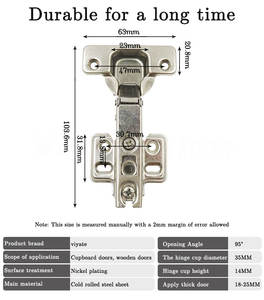 トップセル家具付属品通常のキャビネットヒンジスライド通常の穴折りたたみヒンジ - Product Image 6