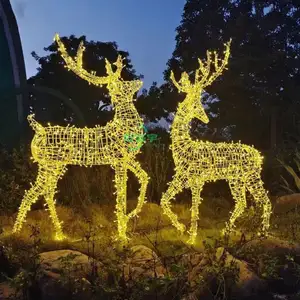 Grande lumière de modélisation de Noël en plein air rougeoyante Elk Modeling Pattern Motif Light