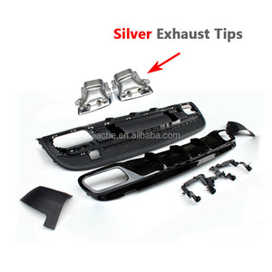 Diffusore Posteriore in ABS con Terminali di Scarico a 4 Uscite per Mercedes-Benz Classe <span class=keywords><strong>GLA</strong></span> <span class=keywords><strong>X156</strong></span> GLA200 GLA260 GLA45 Sport 2014-2017 - Product Image 4