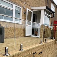 ZD Casting 316 2205 Edelstahl Deck montiert Zapfen gehärtetes Glas Clip Punch-Free Geländer Treppen für Balkon Schwimmen