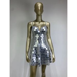 Nouveau transfrontalier <span class=keywords><strong>Amazon</strong></span> populaire européen et américain miroir paillettes sangle a-ligne robe Y2g Saibo robe de soirée - Product Image 2