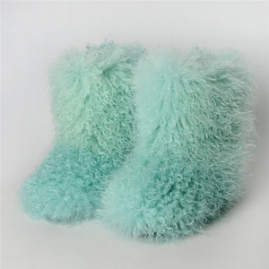 Stivali di pelliccia mongolia da <span class=keywords><strong>donna</strong></span> alla moda stivali da neve in pelliccia di orsacchiotto soffice lana sintetica calda Y2K <span class=keywords><strong>scarpe</strong></span> invernali in peluche <span class=keywords><strong>scarpe</strong></span> calde - Product Image 4