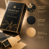 Boîte en carton pour échantillons de parfum, emballage personnalisé, carton pliable, estampage à chaud, parfum de luxe, impression dorée, fabricant