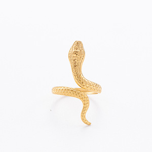 Snake Shape <b>Titanium</b> Steel <b>Ring</b> 18K Gold Plated Open Design For Women Party Jewelry - Product Image 2