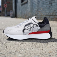 Suprex Enterprises, baskets blanches en cuir véritable à lacets, anti-odeur, avec logo, tendance, mode, décontractées, pour hommes, pour une utilisation en extérieur