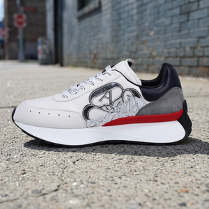 Suprex Enterprises, baskets blanches en cuir véritable à lacets, anti-odeur, avec logo, tendance, mode, décontractées, pour hommes, pour une utilisation en extérieur - Product Image 5